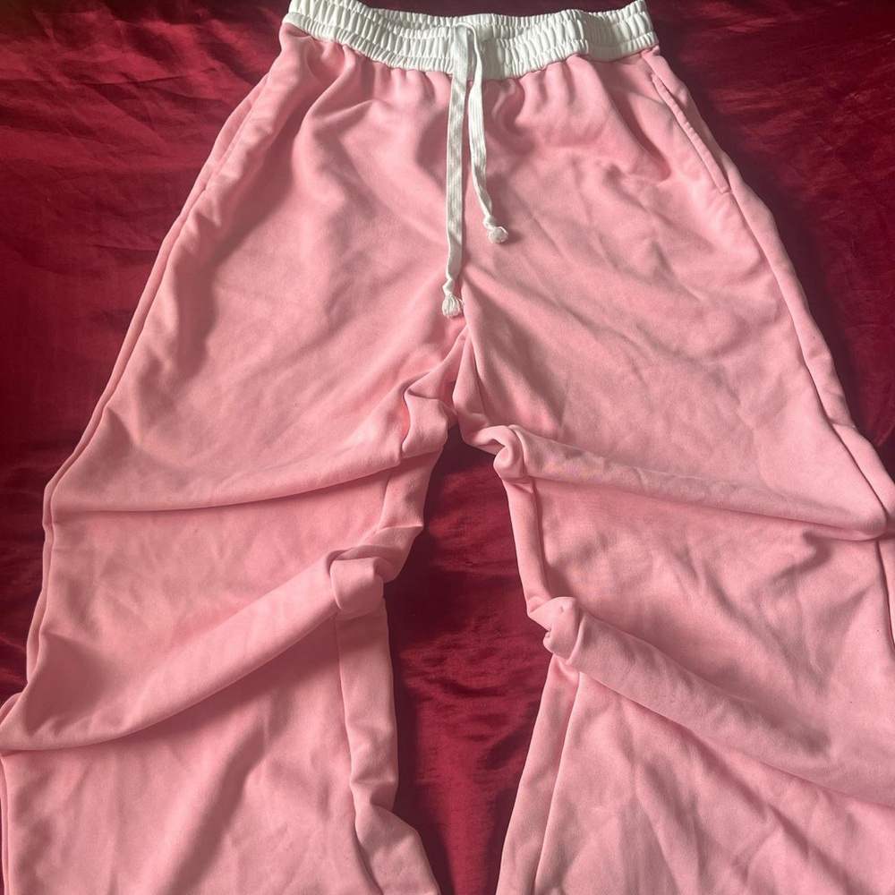 Cozy Pink Sweatpants with white waistband